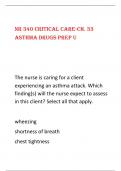 NR 340 CRITICAL CARE &lpar;SEPSIS&rpar; LATEST REVIEW  EXAM Q & A 2024&period;-Prep U&colon; Chapter 33&equals;Drug  Therapy for Asthma & Bronchoconstriction