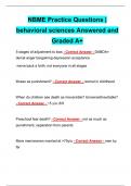 NBME Practice Questions | behavioral sciences Answered and Graded A+