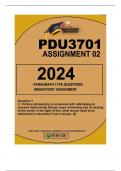 PDU3701 ASSIGNMENT 2 -2024 ALL QUESTIONS ANSWERED AND REFERENCED