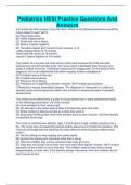Pediatrics HESI Practice Questions And Answers