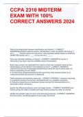 CCPA 2310 MIDTERM EXAM WITH 100&percnt; CORRECT ANSWERS 2024