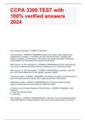 CCPA 3300 TEST with 100&percnt; verified answers 2024