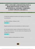 DPR CATEGORY J DEMONSTRATION &  RESEARCH STUDY GUIDE EXAM |  QUESTIONS & ANSWERS (VERIFIED) |  LATEST UPDATE | GRADED A+