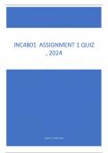 INC4801 ASSIGNMENT 1 QUIZ  ANSWERS 2024