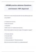 ARDMS practice abdomen Questions and Answers 100% Approved