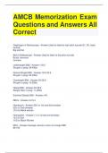 AMCB Memorization Exam Questions and Answers All Correct