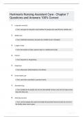 Hartmans Nursing Assistant Care  Chapter 7 Questions and Answers 100 Correct