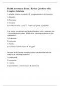 Health Assessment Exam 2 Review Questions with Complete Solutions.