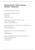 Shadow Health - Patricia Young - Infection - Subjective exam 2024 with 100&percnt; complete solutions