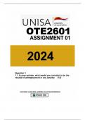 OTE2601 ASSIGNMENT 01 DUE 2024