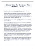 Chapter Nine&colon; The New Jersey Title  Insurance Act 2024