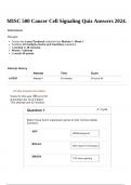MISC 500 Cancer Cell Signaling Quiz with 100&percnt;Correct Answers 2024&period;