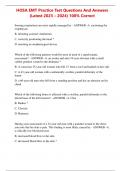 HOSA EMT Practice Test Questions And Answers (Latest 2023 – 2024) 100% Correct