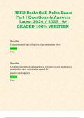 NFHS Basketball Rules Exam Part I Questions & Answers Latest 2024 &sol; 2025 &lpar; A&plus; GRADED 100&percnt; VERIFIED&rpar;