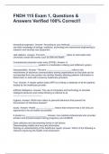 FNDH 115 Exam 1&comma; Questions & Answers Verified 100&percnt; Correct&excl;&excl;