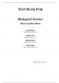 Test Bank For Biological Science, Canadian Edition, 3rd Edition by Scott Freeman; Kim Quillin; Lizabeth Allison; Michael Black; Greg Podgorski; Emily Taylor; Jeff Carm Chapter 1-54