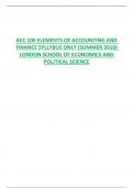 ACC 100 ELEMENTS OF ACCOUNTING AND FINANCE SYLLYBUS ONLY (SUMMER 2010) LONDON SCHOOL OF ECONOMICS AND POLITICAL SCIENCE