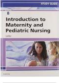 TEST BANK FOR INTRODUCTION TO MATERNITY AND PEDIATRIC NURSING 8TH EDITION LEIFER - ALL CHAPTERS UPDATED LATEST