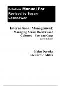 Solution Manual For International Management Managing Across Borders and Cultures, Text and Cases, 10th Edition by Helen Deresky, Stewart R. Miller Chapter 1-11