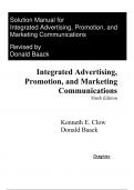 Solution Manual For Integrated Advertising, Promotion, and Marketing Communications, 9th Edition by Kenneth E Clow, Donald E Baack Chapter 1-15