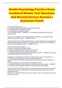 Health Psychology Practice Exam Combined Module Test Questions  And Revised Correct Answers |  Guarantee Pass!!