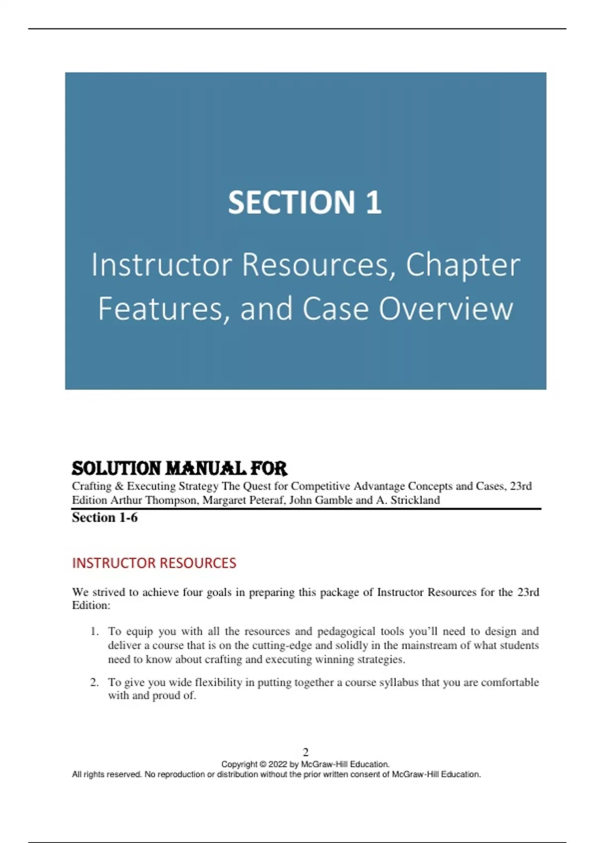 Solution Manual For Crafting & Executing Strategy The Quest for ...