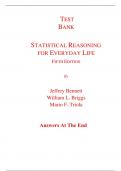 Solutions Manual With Test Bank for Statistical Reasoning for Everyday Life 5th Edition By Jeff Bennett&comma; William Briggs&comma; Mario Triola &lpar;All Chapters&comma; 100&percnt; Original Verified&comma; A&plus; Grade&rpar;