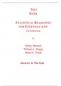 Test Bank for Statistical Reasoning for Everyday Life 5th Edition By Jeff Bennett, William Briggs, Mario Triola (All Chapters, 100% Original Verified, A+ Grade)