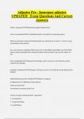 Adjuster Pro - Insurance adjuster UPDATED Exam Questions And Correct  Answers