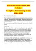 American Government: The Judiciary Complete Exam Study Guide 2024-2025