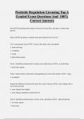 Pesticide Regulation Licensing Top A  Graded Exam Questions And 100&percnt;  Correct Answers