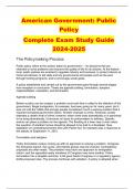 American Government: Public Policy Complete Exam Study Guide 2024-2025