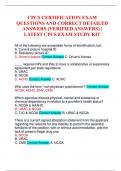 CPCS CERTIFICATION EXAM QUESTIONS AND CORRECT DETAILED ANSWERS &lpar;VERIFIED ANSWERS&rpar; &vert; LATEST CPCS EXAM STUDY KIT