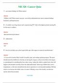 NR 328 Cancer Quiz  (Latest 2024 / 2025) Questions & Answers with rationales