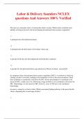 Labor & Delivery Saunders NCLEX questions And Answers 100&percnt; Verified