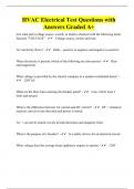 HVAC Electrical Test Questions with Answers Graded A+