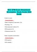NCC EFM Exam Breakdown &Complete  Study Guide 2024 Guide