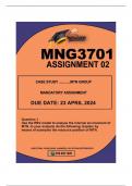 MNG3701 ASSIGNMENT 02 DUE 23 APRIL 2024