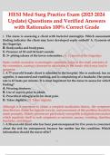 HESI Med Surg Practice Exam &lpar;2023 2024 Update&rpar; Questions and Verified Answers with Rationales 