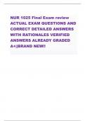 NUR 1025 Final Exam review  ACTUAL EXAM QUESTIONS AND  CORRECT DETAILED ANSWERS  WITH RATIONALES VERIFIED ANSWERS ALREADY 