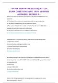 7 HOUR USPAP EXAM 2024&vert; ACTUAL EXAM QUESTIONS AND 100&percnt; VERIFIED ANSWERS&vert; SCORED A&plus;