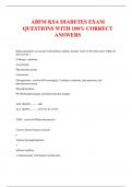 ABFM KSA DIABETES EXAM QUESTIONS WITH 100&percnt; CORRECT ANSWERS