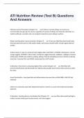  ATI Nutrition Review &lpar;Test B&rpar; Questions And Answers