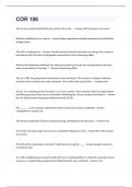 COR 106  Questions With 100&percnt; Correct Answers 