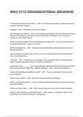 WGU C715 ORGANIZATIONAL BEHAVIOR EXAM QUESTIONS AND ANSWERS 