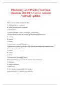 Phlebotomy AAH Practice Test Exam Questions with 100&percnt; Correct Answers Verified &vert; Updated