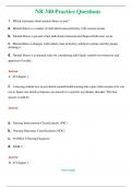 NR 340 Practice Questions  (Latest 2024 / 2025) Questions & Answers with rationales