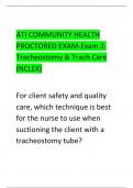 ATI COMMUNITY HEALTH  PROCTORED EXAM-Exam 2:  Tracheostomy & Trach Care  (NCLEX) 