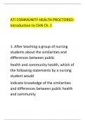 ATI COMMUNITY HEALTH PROCTORED Introduction to CHN Ch. 1