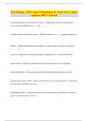 Psychology 110 Exam 3 Questions & Answers &vert; Latest update 100&percnt; Solved